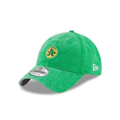 Green Oakland Athletics Hat - New Era MLB Rugged Mini 9TWENTY Adjustable Caps USA3401859